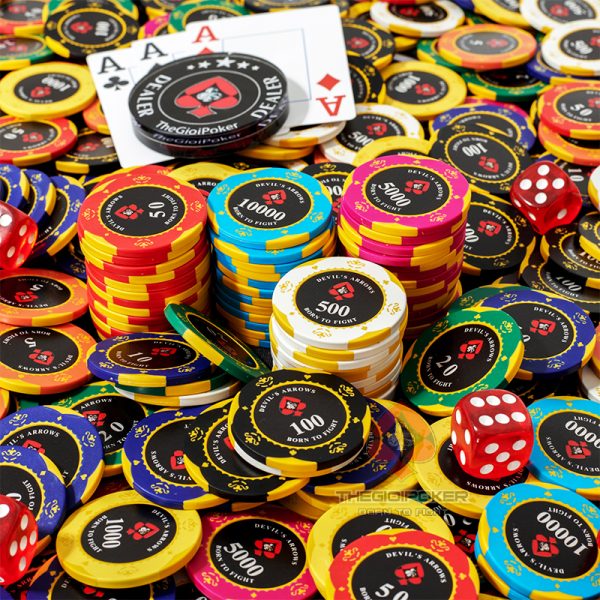 Chip Poker Devil's được làm từ mệnh giá 5 đến 10,000