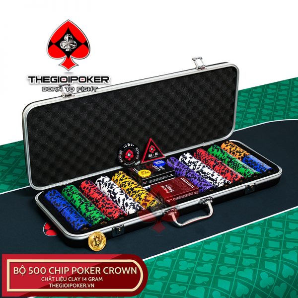Vali 500 chip poker crown được làm từ ABS cacbon độ bền cao, chánh va đập bảo vệ chip dễ dàng