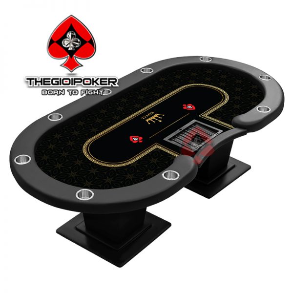 Bàn Poker Royal có kích thước 80x120x240cm có thể ngồi 9 đến 10 người