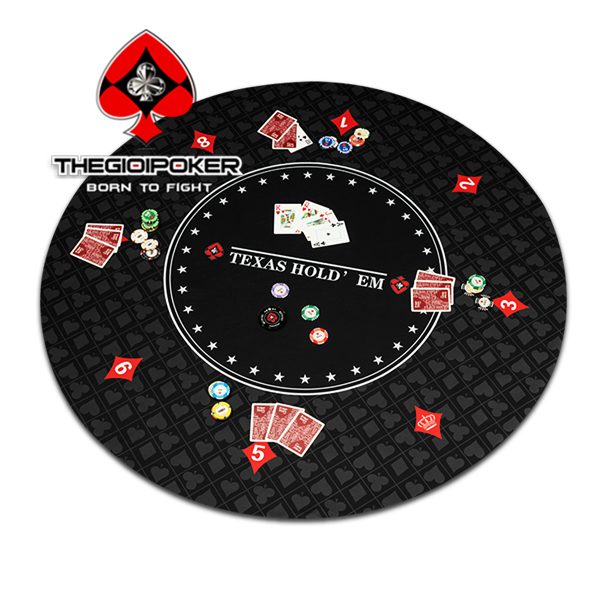 Thảm Poker Tròn được thiết kế đường kính 120cm với 6 đến 8 người chơi