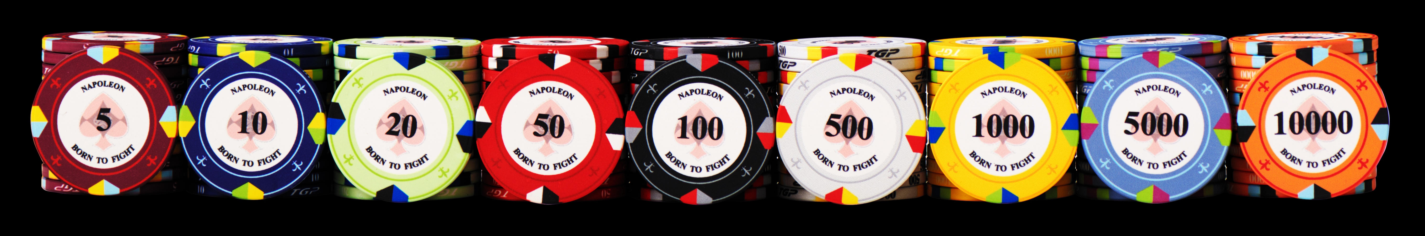 Chip Poker Keramik Napoleon dirancang sederhana dan elegan oleh TGP 