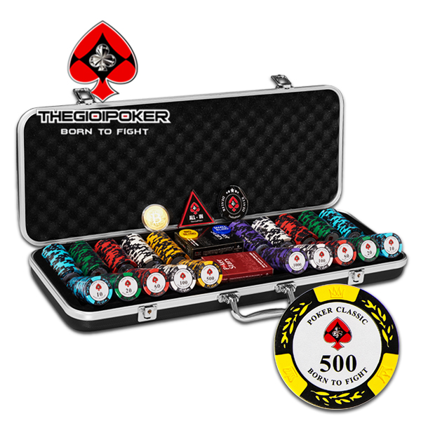 Set 500 chip poker clay Classic cao cấp by TGP