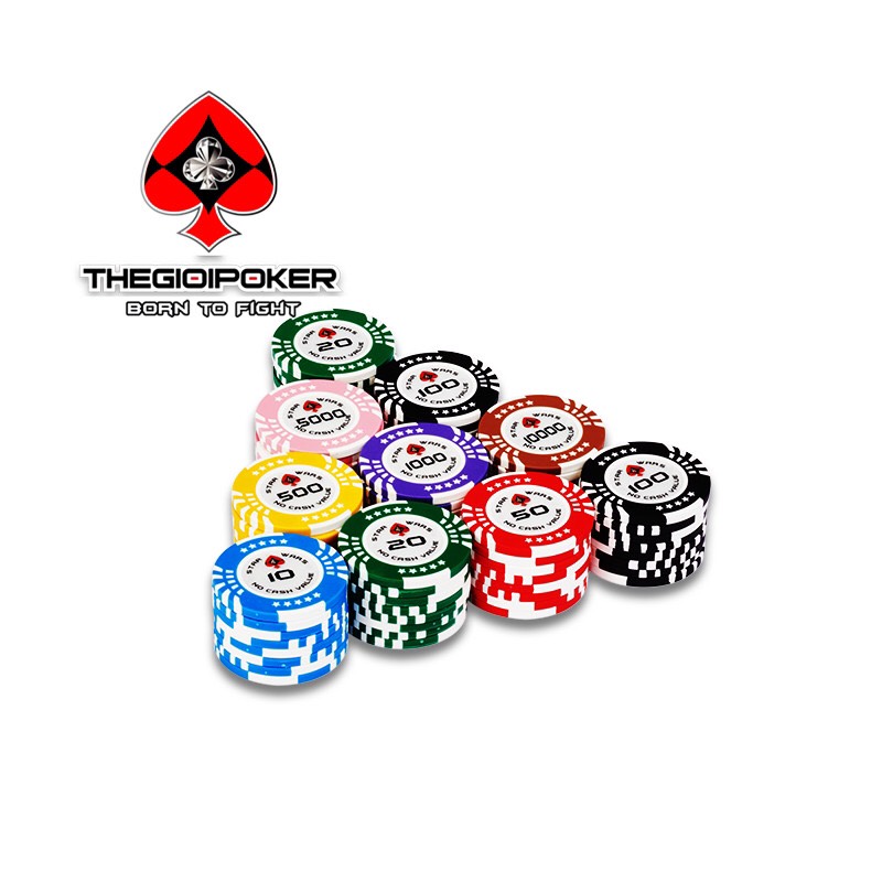 Chip poker tanah liat star wars dengan denominasi dari 5 hingga 10k