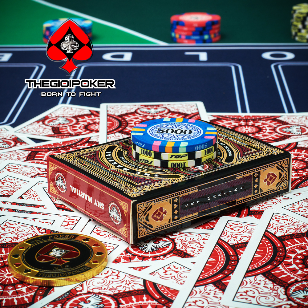 Bài Poker Sky Martial Màu Đỏ Cực Đẹp