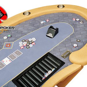 Mặt bàn poker được làm từ vải chuyên dụng gaming suede cho bề mặt láng mịn, kháng nước và chống cháy lan an toàn