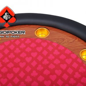 Bàn poker tròn được thiết kế viền gỗ rake track hiện đại