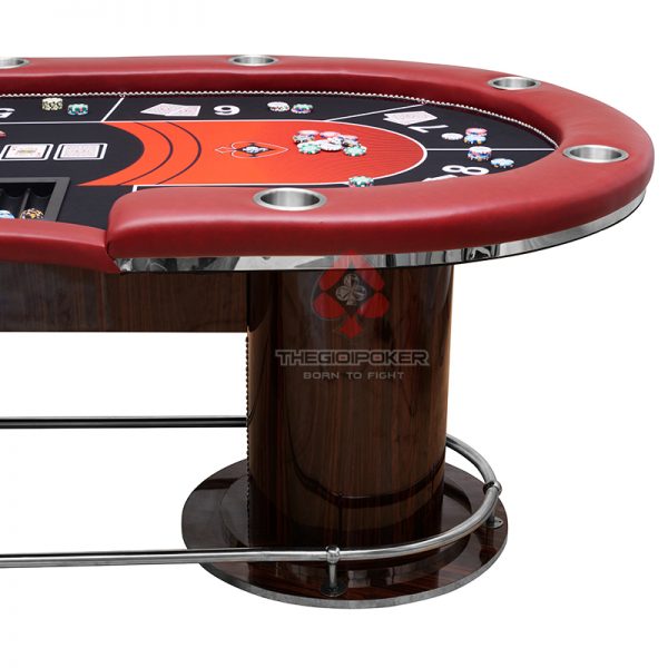 Chân bàn poker được ốp Melamine chống ẩm và có chỗ để chân tiện dụng